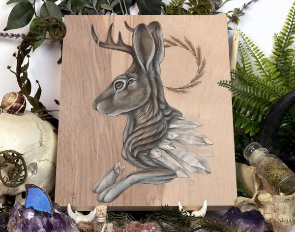 Jackalope Geode 11 x 14 Fine Art Giclee Print on Wood picture