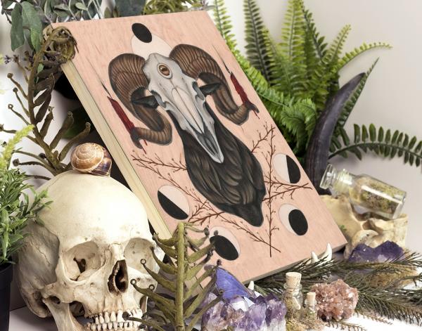 Goat Skull 11 x 14 Fine Art Giclee Print on Wood picture