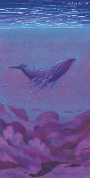 Night Sky Whale 12 x 24 Fine Art Giclee Print picture
