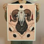Goat Skull 18 x 24 Fine Art Giclee Print