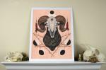 Goat Skull 11 x 14 Fine Art Giclee Print