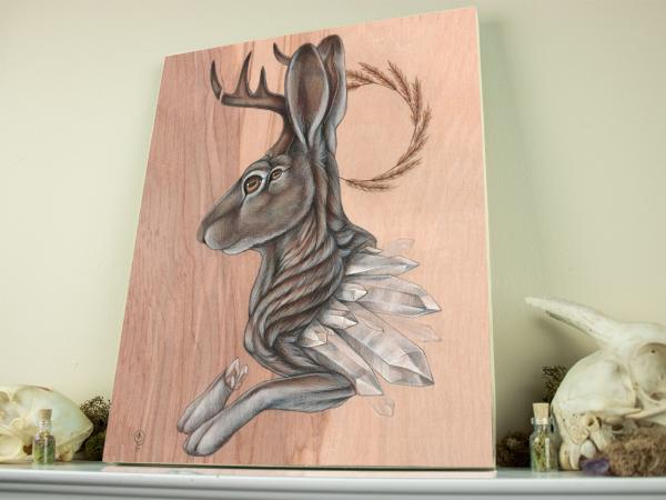 Jackalope Geode 11 x 14 Fine Art Giclee Print on Wood picture