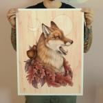 Autumnal Fox 18 x 24 Fine Art Giclee Print