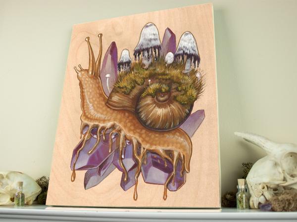 OK Shroomer 11 x 14 Fine Art Giclee Print on Wood picture