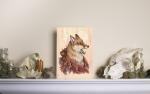 Autumnal Fox 5 x 7 Fine Art Giclee Print on Wood