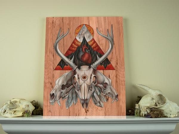 Run With Death 11 x 14 Fine Art Giclee Print on Wood picture