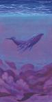 Night Sky Whale 6 x 12 Fine Art Giclee Print on Wood