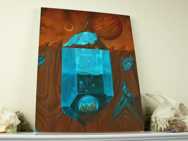 Agartha 11 x 14 Fine Art Giclee Print on Wood picture