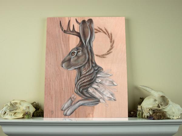 Jackalope Geode 11 x 14 Fine Art Giclee Print on Wood picture
