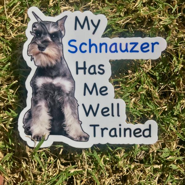 Schnauzer Dog Permanent Vinyl Sticker (Water and UV Proof)