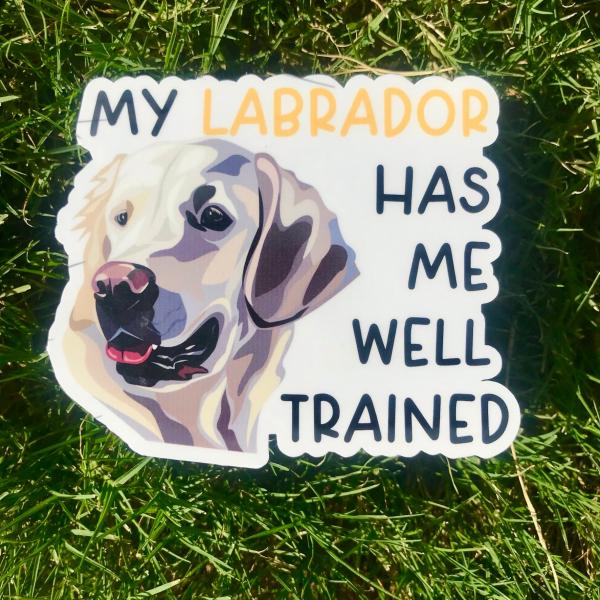 Golden Lab Dog Permanent Vinyl Sticker (Water and UV Proof)