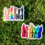 Two (2) Be Kind Permanent Vinyl Stickers (Water and UV Proof)