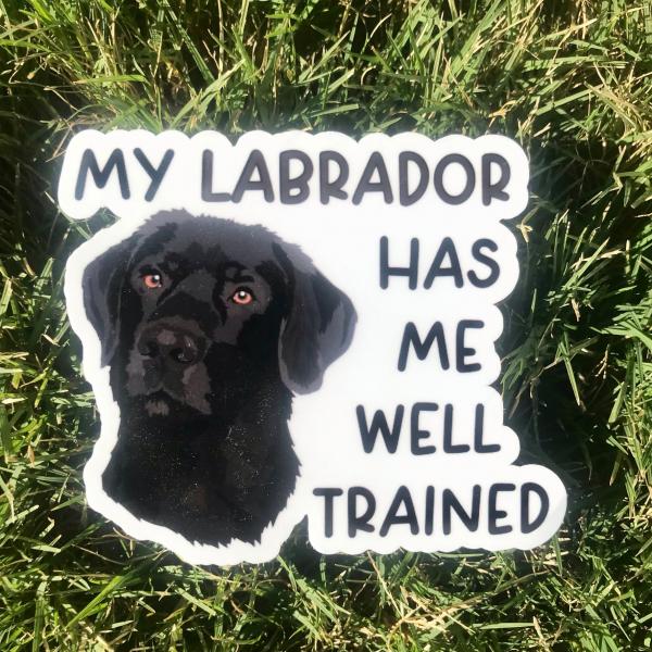 Chocolate Lab Dog Permanent Vinyl Sticker (Water and UV Proof) picture