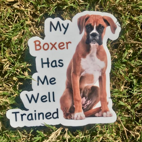 Boxer Dog Permanent Vinyl Sticker (Water and UV Proof)