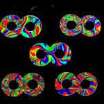 Five (5) Psychedelic Infinity Symbol Permanent Vinyl Stickers (Water and UV Proof)