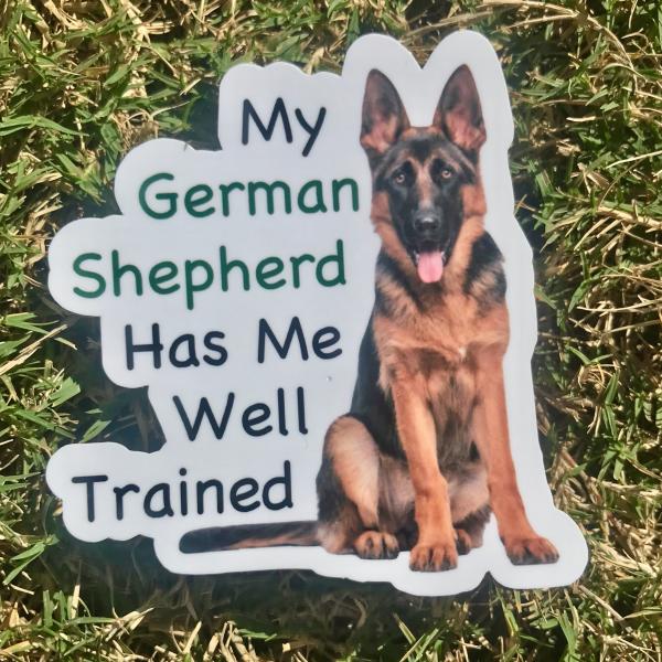 German Shepherd Dog Permanent Vinyl Sticker (Water and UV Proof) picture