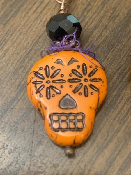 Skull -Day-of Dead Halloween Earrings picture