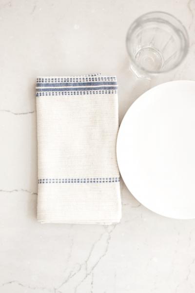 Aiden Cotton Napkin-Natural with Grey picture