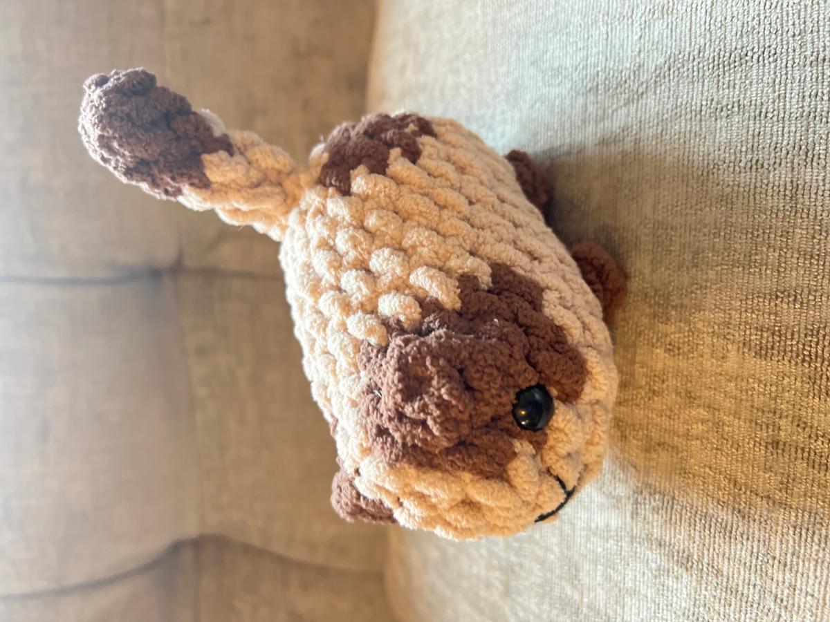 Mini Loaf Cat | Hand-Crocheted Plush in Two-Toned Chunky Chenille Yarn picture