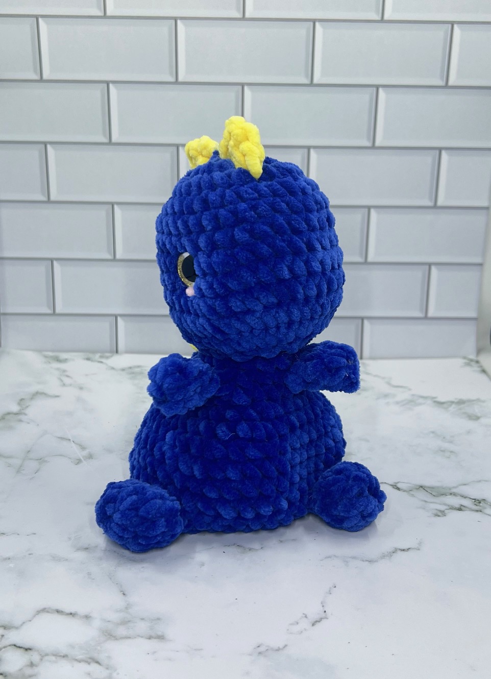 Couch Besties Weighted Crochet Dino | Bright Two-Tone Amigurumi Plush picture