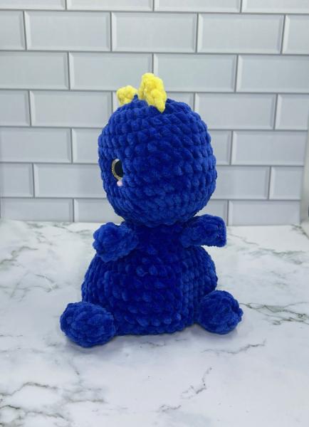 Couch Besties Weighted Crochet Dino | Bright Two-Tone Amigurumi Plush picture