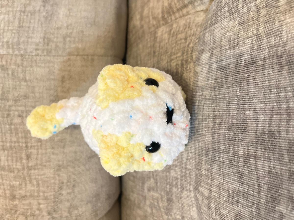 Mini Loaf Cat | Hand-Crocheted Plush in Pastel Confetti Chenille Yarn picture