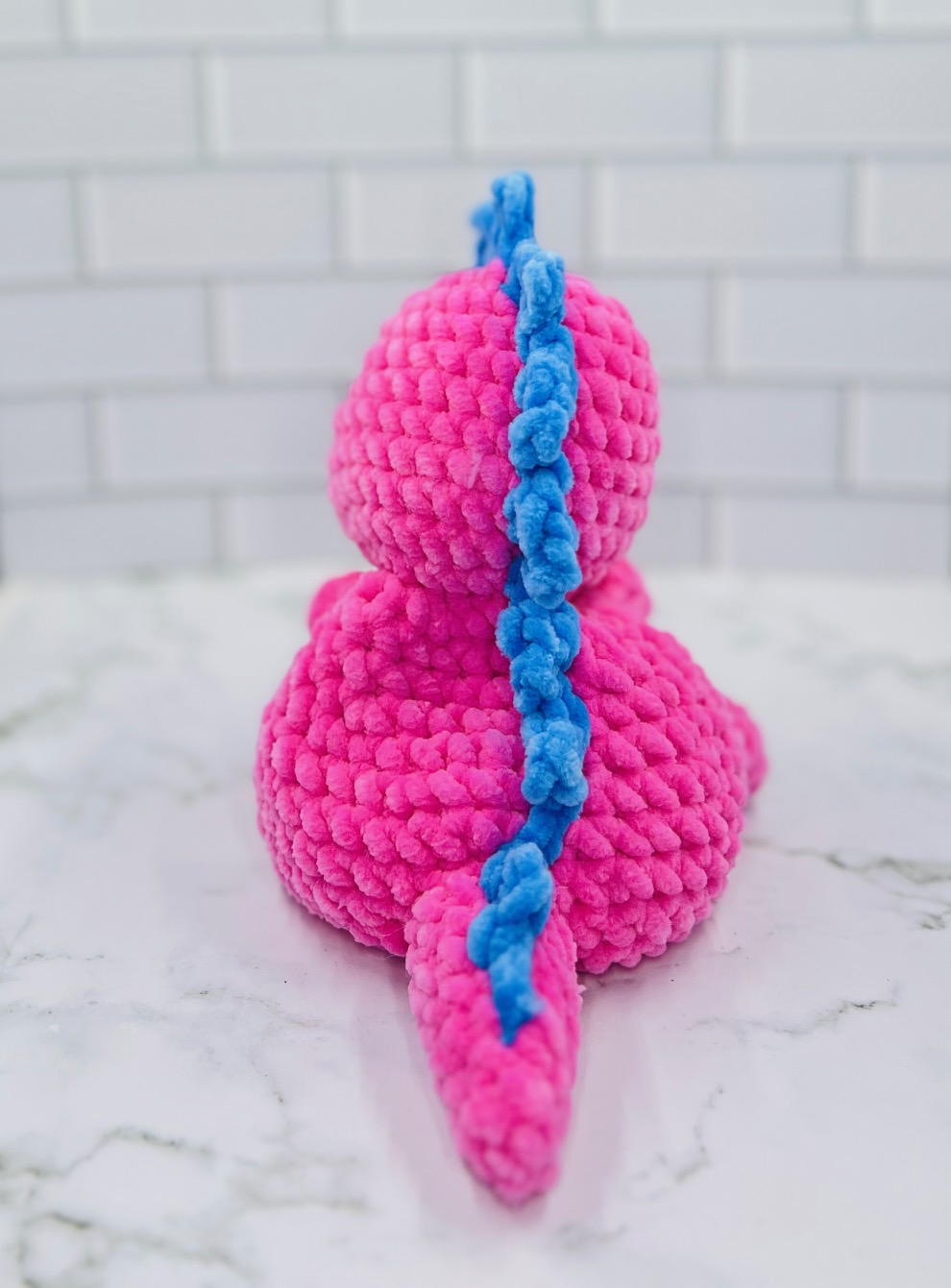 Couch Besties Weighted Crochet Dino | Bright Two-Tone Amigurumi Plush picture