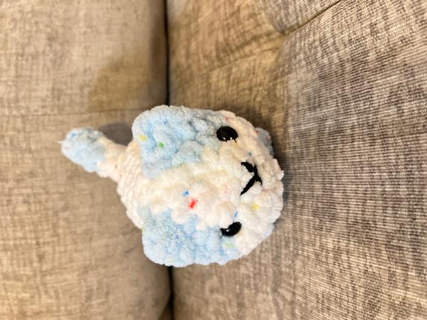 Mini Loaf Cat | Hand-Crocheted Plush in Pastel Confetti Chenille Yarn picture