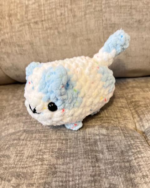 Mini Loaf Cat | Hand-Crocheted Plush in Pastel Confetti Chenille Yarn picture