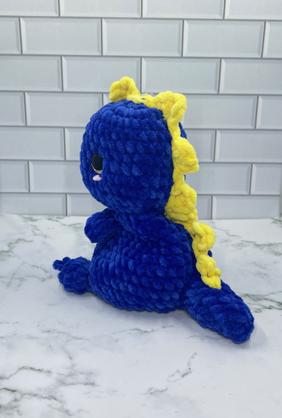 Couch Besties Weighted Crochet Dino | Bright Two-Tone Amigurumi Plush picture