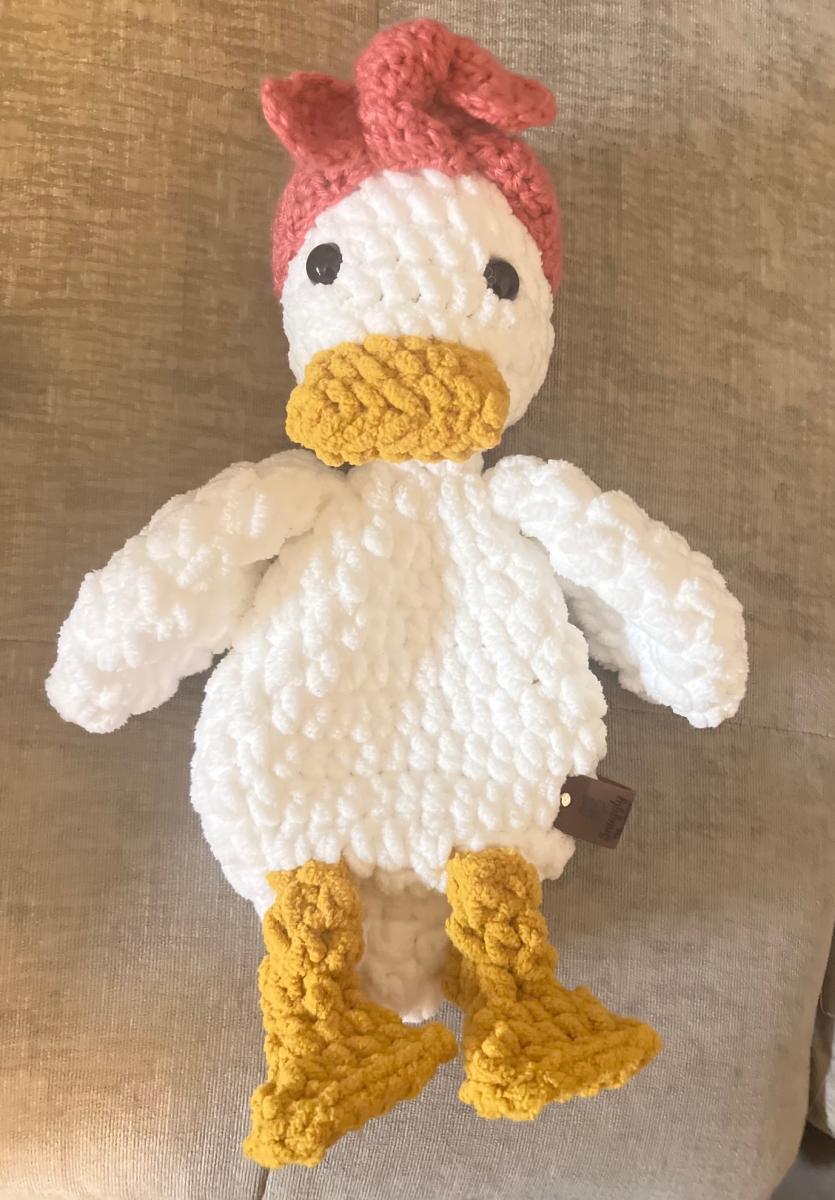 Della Duck Snuggler Lovey | Crochet Lovey | Crochet Duck | Crochet Toy Duck picture