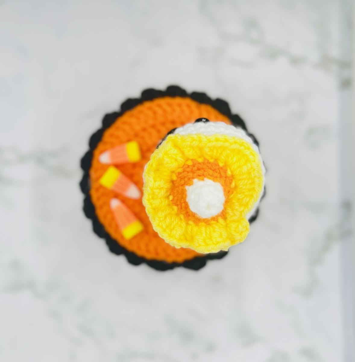 Halloween Ghost Cake Crochet Trinket Box | Handmade Wooden Keepsake with Magnetic Closure picture