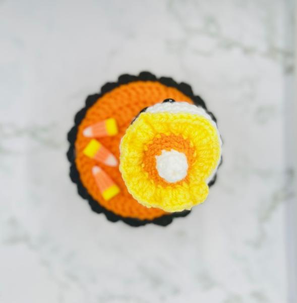 Halloween Ghost Cake Crochet Trinket Box | Handmade Wooden Keepsake with Magnetic Closure picture