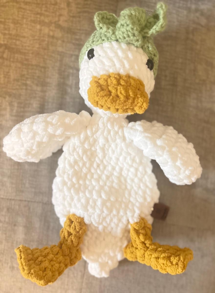 Della Duck Snuggler Lovey | Crochet Lovey | Crochet Duck | Crochet Toy Duck picture