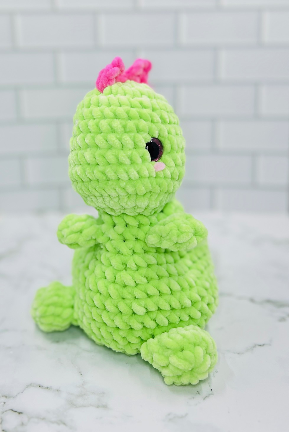 Couch Besties Weighted Crochet Dino | Bright Two-Tone Amigurumi Plush picture