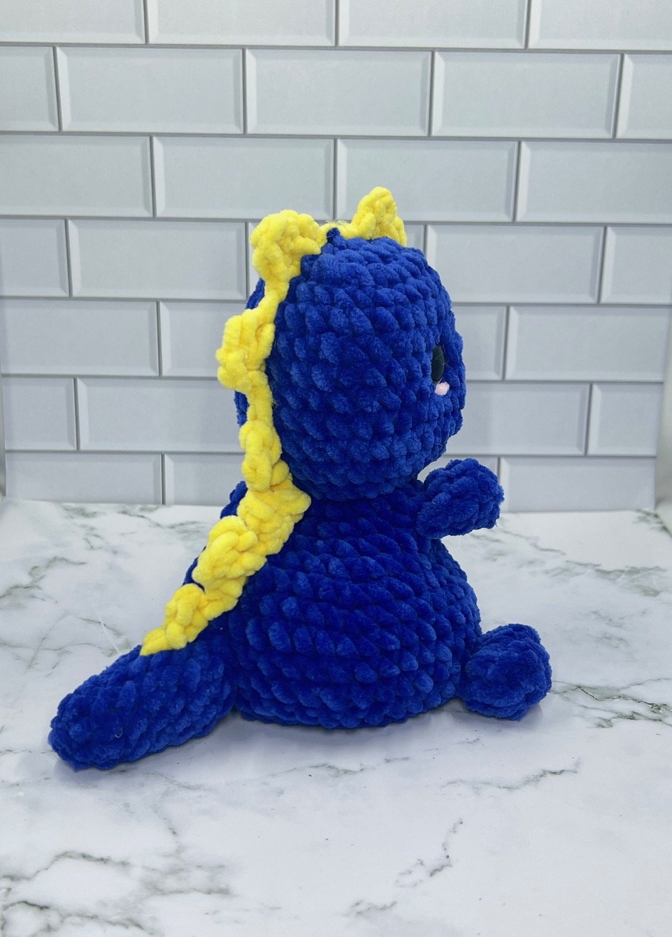 Couch Besties Weighted Crochet Dino | Bright Two-Tone Amigurumi Plush picture