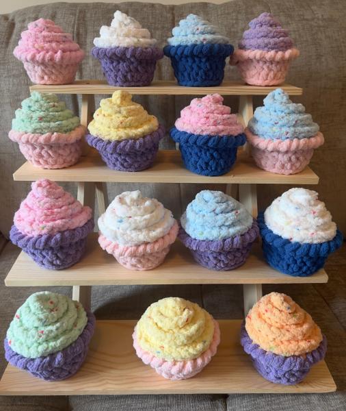 Chunky Crochet Cupcake | Soft Plush Décor in Assorted Colors