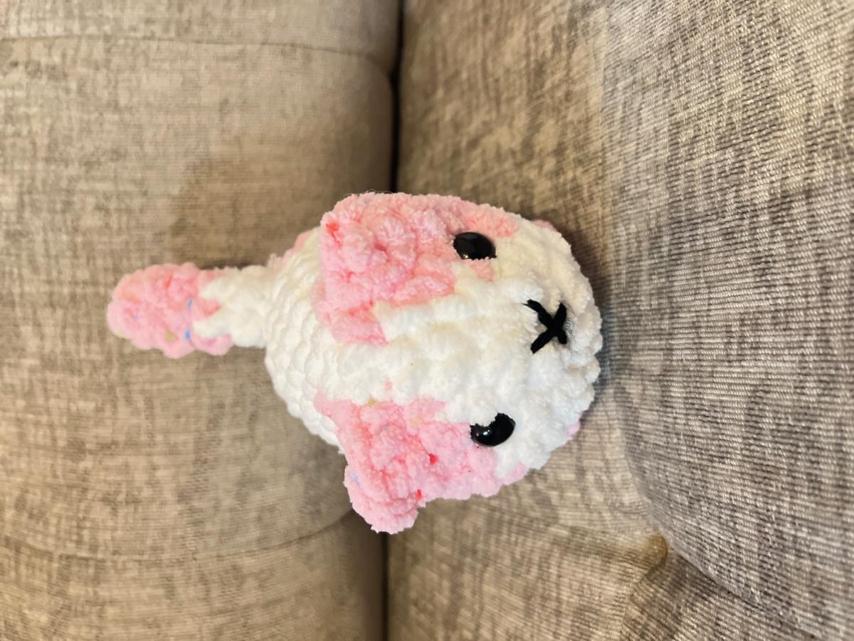 Mini Loaf Cat | Hand-Crocheted Plush in Pastel Confetti Chenille Yarn picture