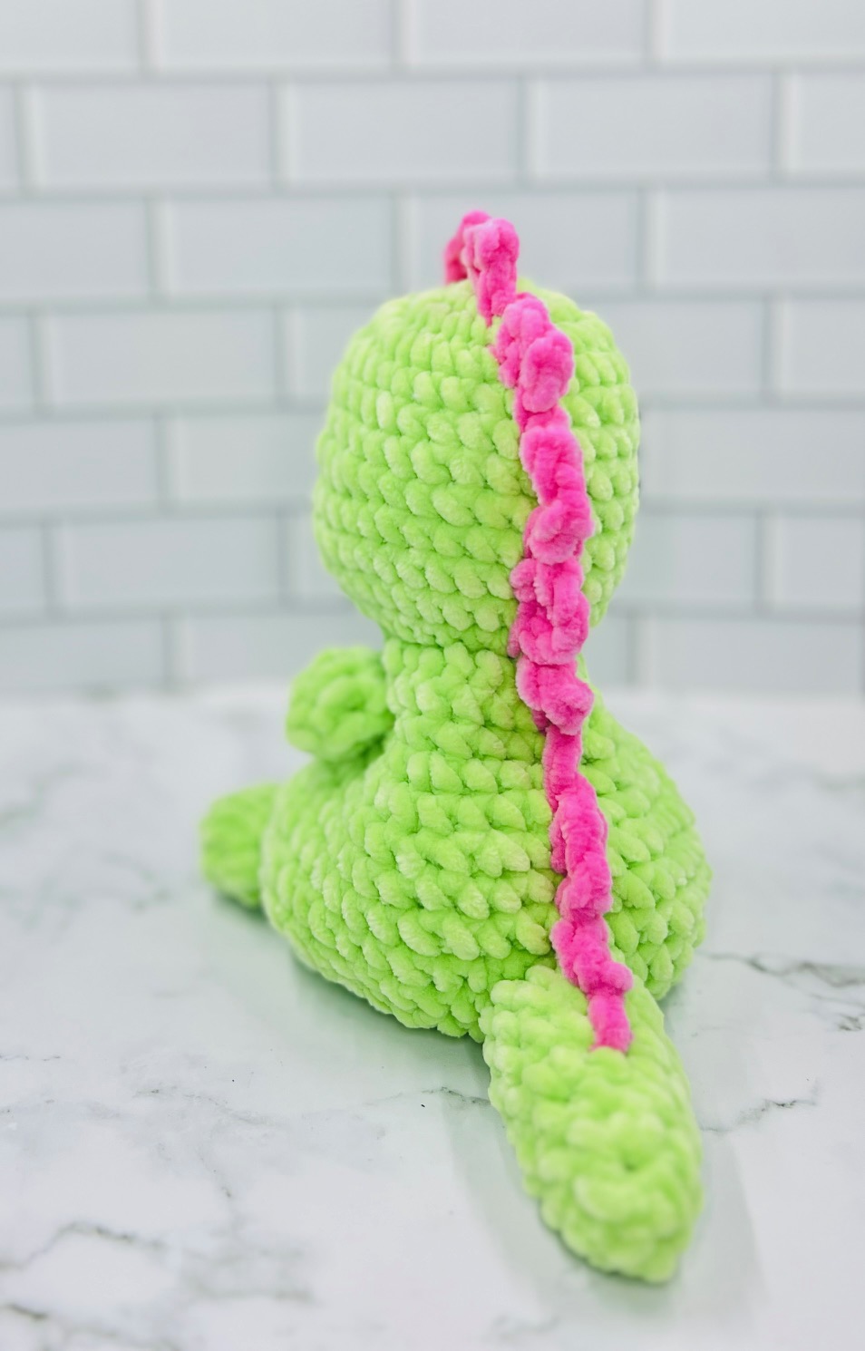 Couch Besties Weighted Crochet Dino | Bright Two-Tone Amigurumi Plush picture