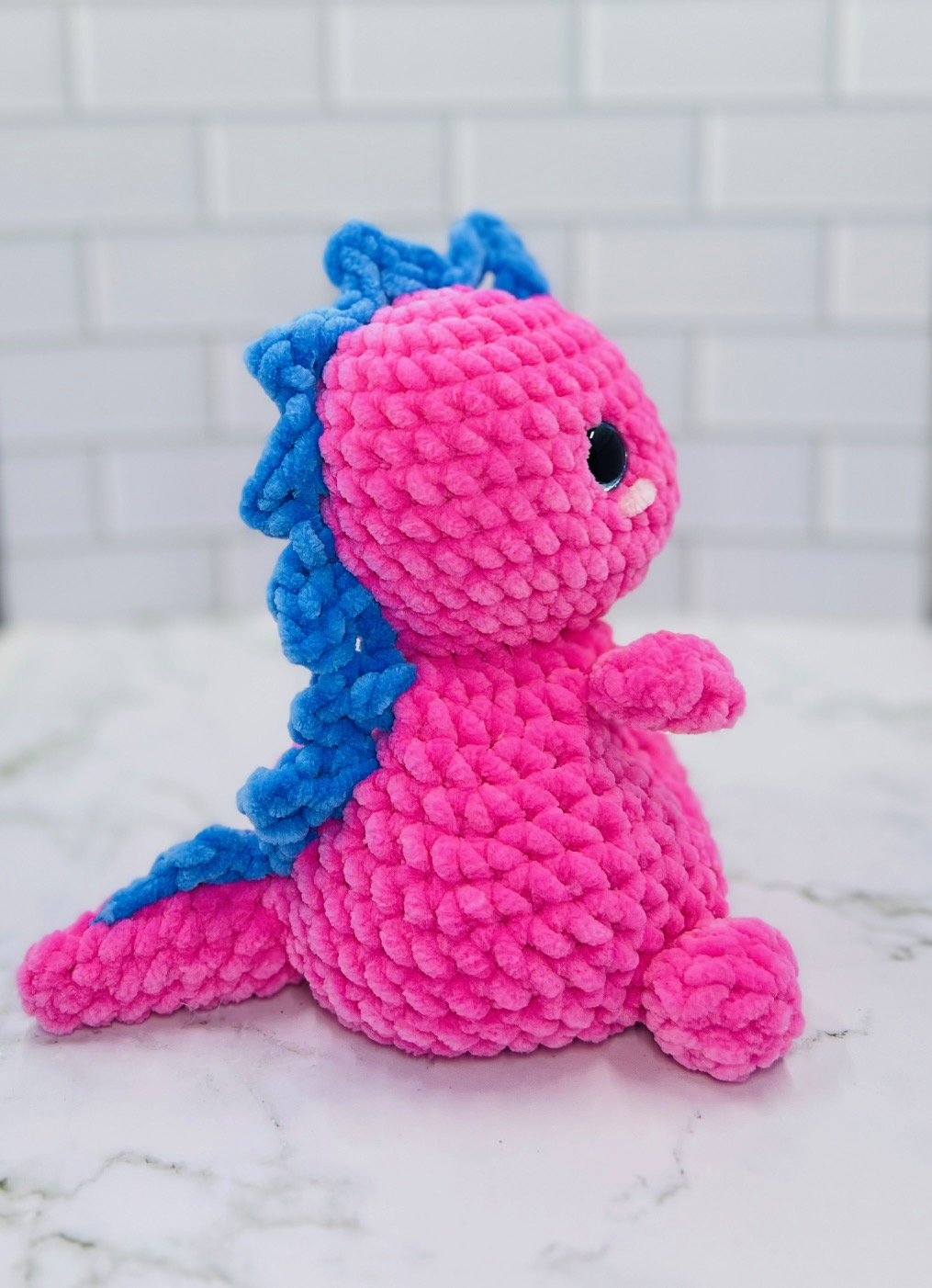 Couch Besties Weighted Crochet Dino | Bright Two-Tone Amigurumi Plush picture