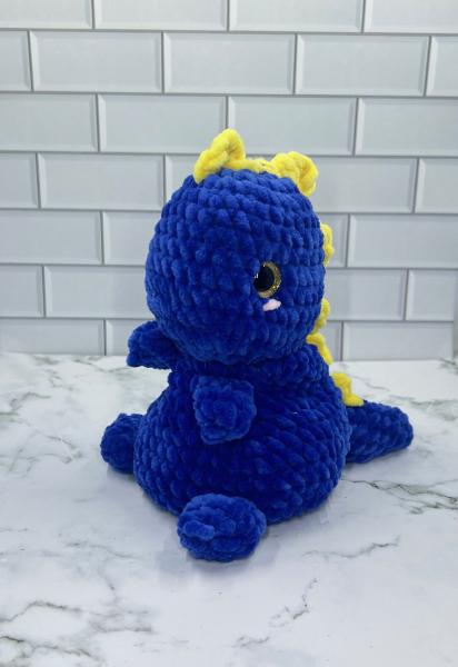 Couch Besties Weighted Crochet Dino | Bright Two-Tone Amigurumi Plush picture