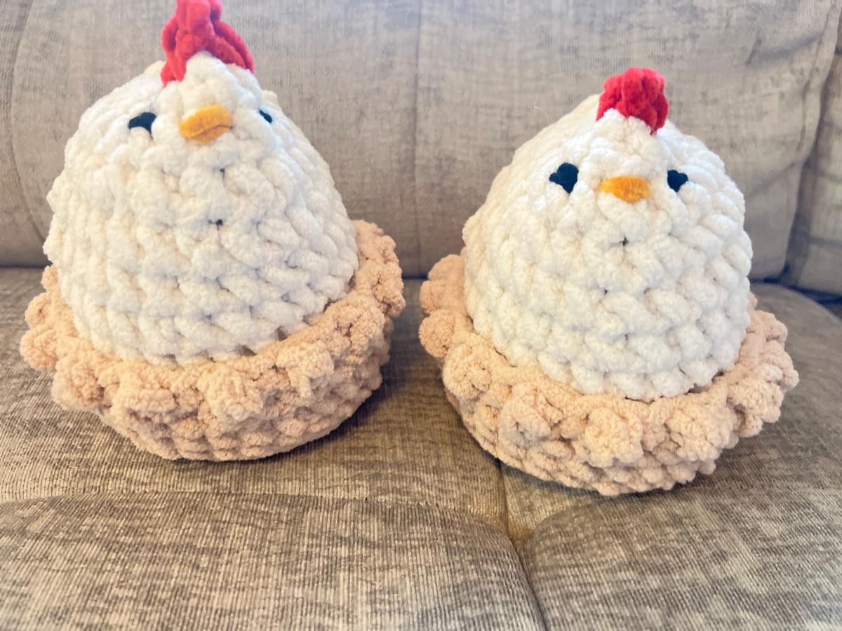 Mabel the Chicken | Handmade Crochet Plushie | Optional Nest | Soft Chunky Yarn picture