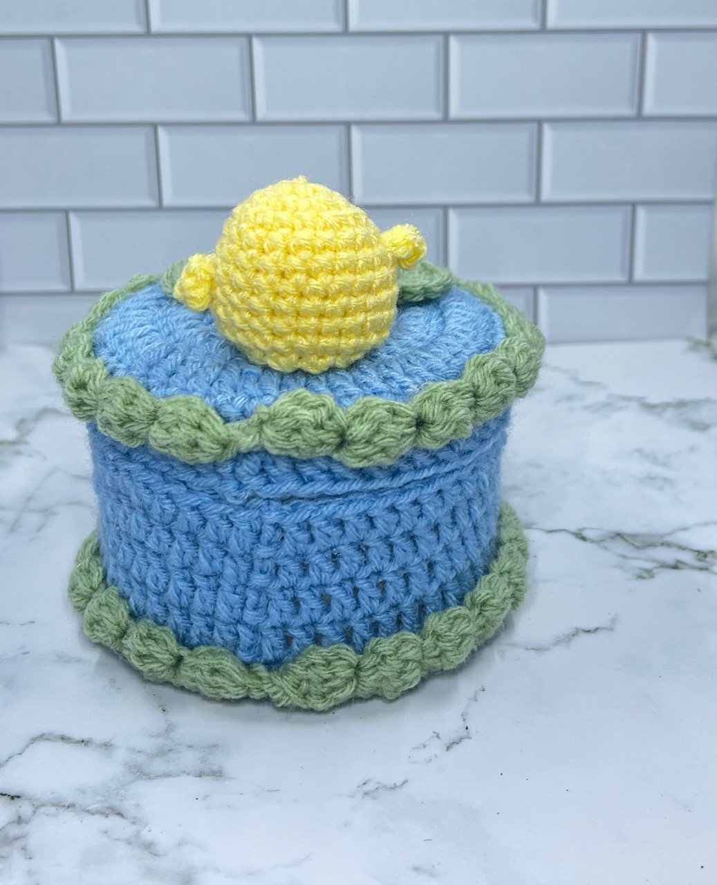 Duck Pond Crochet Trinket Box | Handmade Wooden Keepsake with Magnetic Closure picture