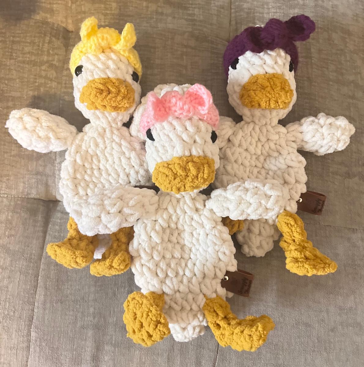 Della Duck Snuggler Lovey | Crochet Lovey | Crochet Duck | Crochet Toy Duck picture