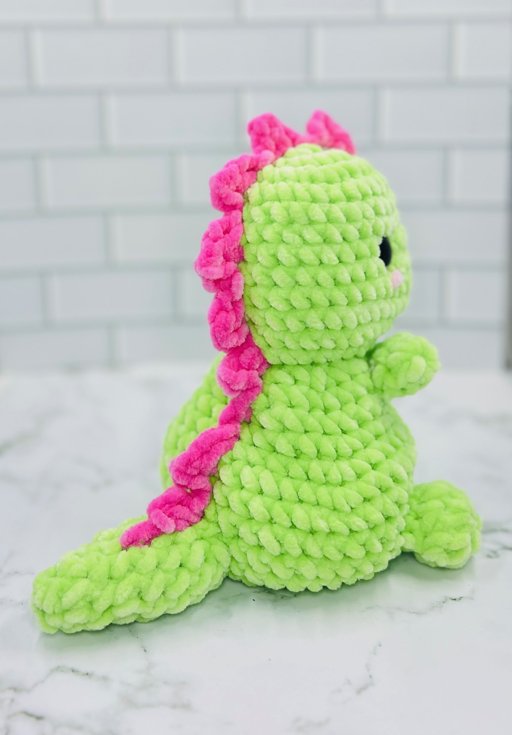 Couch Besties Weighted Crochet Dino | Bright Two-Tone Amigurumi Plush picture