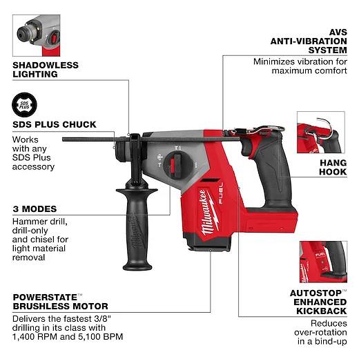 Copy of Milwaukee M18 FUEL™ 5/8" SDS Plus Rotary Hammer – Bare Tool – For Sale: $249 picture