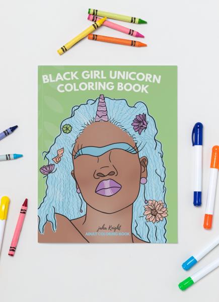 Black Girl Unicorn Coloring Book Set picture