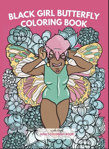 Black Girl Butterfly Coloring Book Set