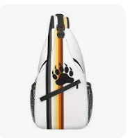 White Bear Claw Flag Cross Body Sling Bag