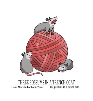 3 possums in a trenchcoat